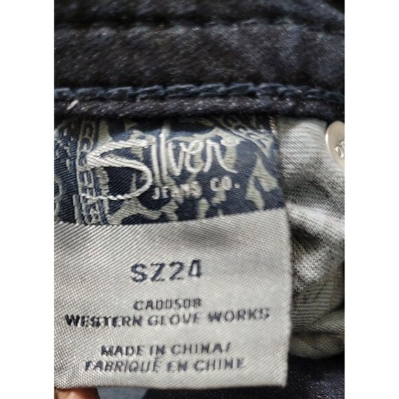 Silver Jeans Co Womens Blue Suki Flap Pockets Capri Denim Mid Rise Size 24 - Picture 8 of 11